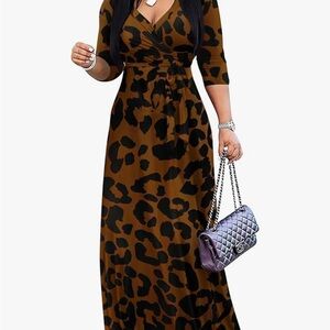 Leopard Print Wrap Dress